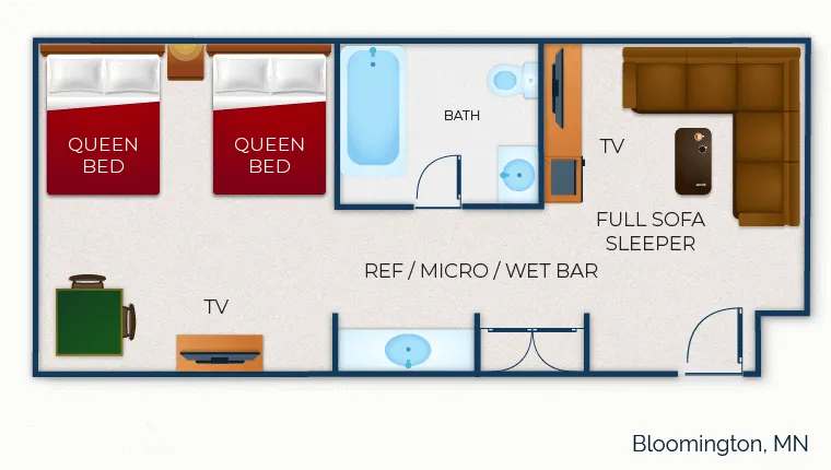 The floor plan for the Royal Family Suite 